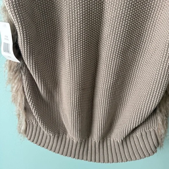 Sebby Collection Women Size L Faux Fur Vest/Beige/Natural Color - Picture 9 of 9